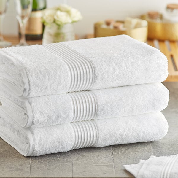 Lavex Luxury 16 x 30 100% Combed Ring-Spun Cotton Hand Towel 4.5 lb. - 12/ Pack