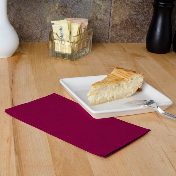 Burgundy Paper Dinner Napkins, 2Ply, 15" x 17" Hoffmaster 180524 125/Pack