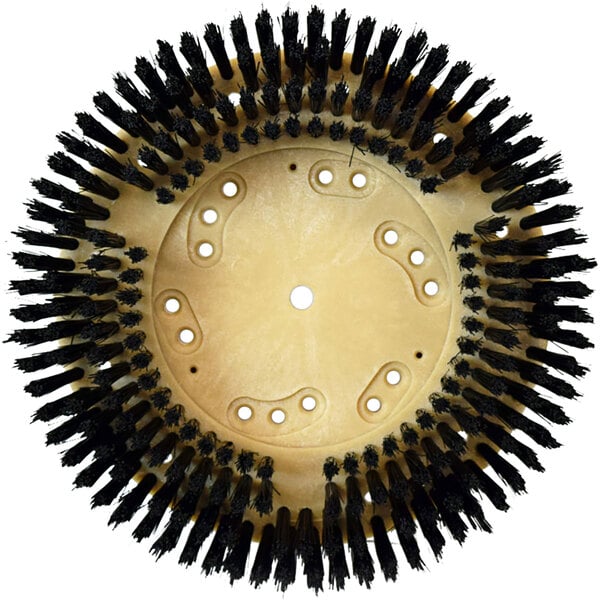 A circular Bissell Commercial black polypropylene scrubbing brush.