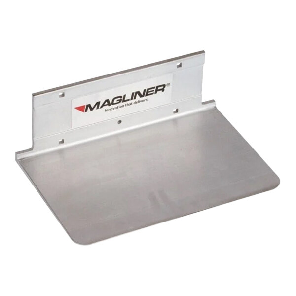 A Magliner narrow aisle hand truck with a vertical loop handle and a metal plate with a logo.