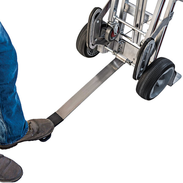 a close-up of a hand truck