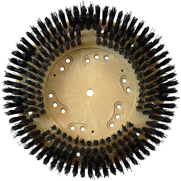 a circular object with black bristles