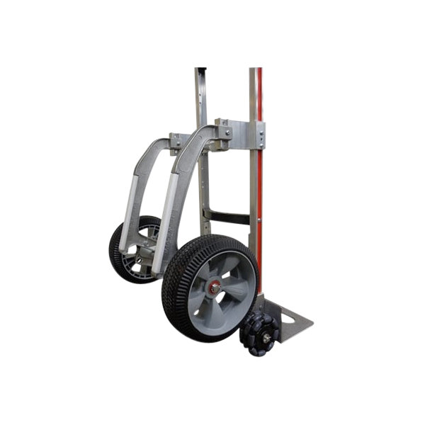 A Magliner hand truck with large black wheels and a horizontal loop handle.
