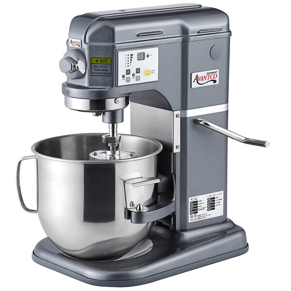 Avantco MIX8GY Dark Gray 8 Qt. Commercial Countertop Mixer with