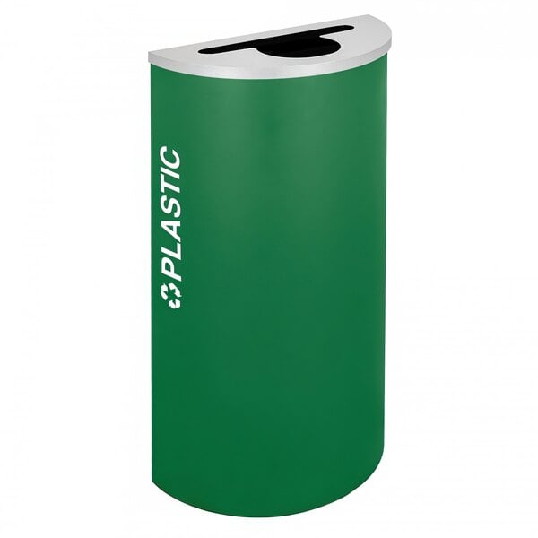 An Ex-Cell Kaiser Emerald green plastic half-round receptacle with white text.