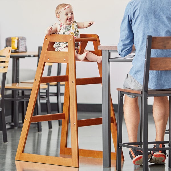 Lancaster Table Seating Unassembled Bar Height Wooden High Chair with Walnut Finish