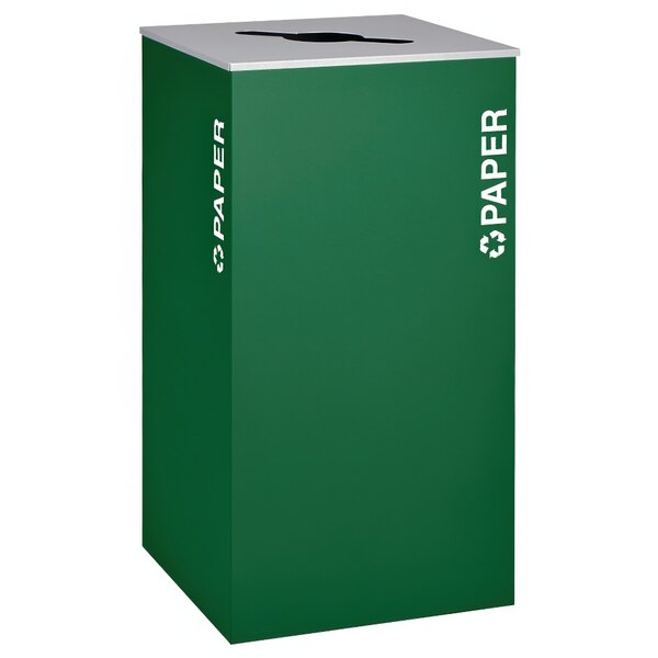 A green rectangular Ex-Cell Kaiser paper receptacle with white text.