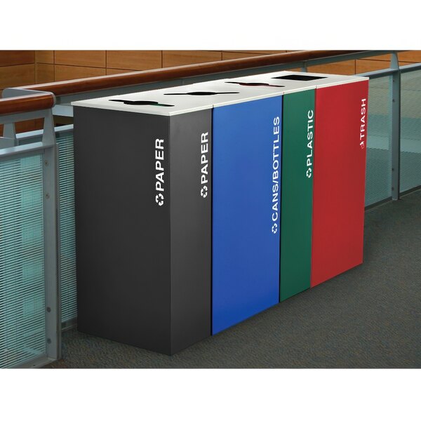 A row of rectangular Ex-Cell Kaiser Kaleidoscope XL plastic receptacles in different colors.