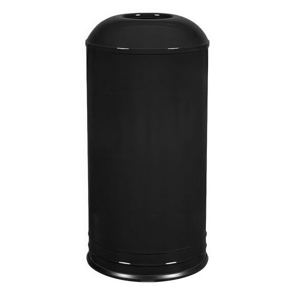A black cylindrical Ex-Cell Kaiser International Collection waste receptacle with a lid.