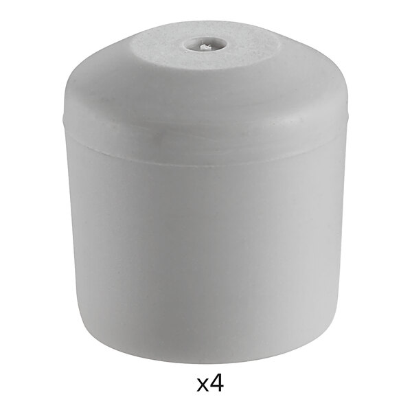 A white plastic cylinder with four holes.