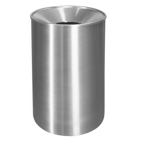 An Ex-Cell Kaiser stainless steel round waste receptacle with a lid.