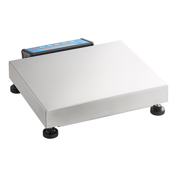 A stainless steel receiving scale with a digital display and a 14 by 12 inch platform.