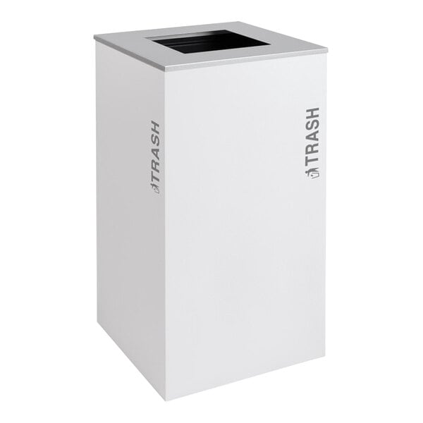 Ex-Cell Kaiser RC-KD36-T BT-WHT Black Tie Kaleidoscope White Gloss 36 Gallon Square Trash Can