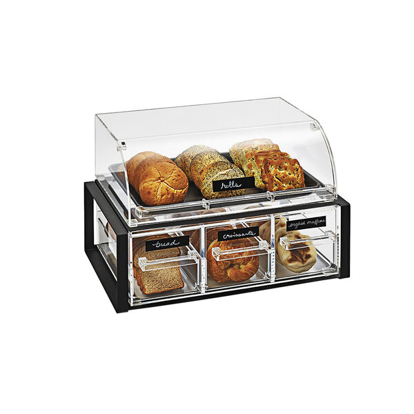 Acrylic 12"w Bulk Bread Storage Display case Bakery Pastry Cookies Bagel CUPCAK 
