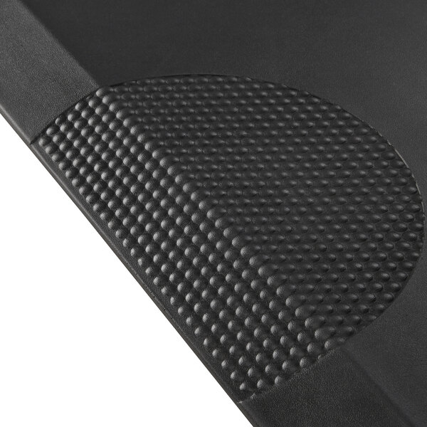 A close up of a black rubber Safco Anti-Fatigue Mat.