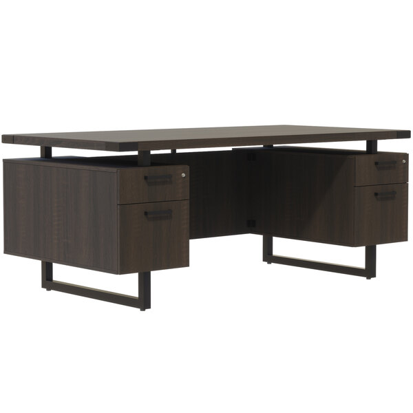 Southern Tobacco Free Standing Desk With 2 Storage And 2 File