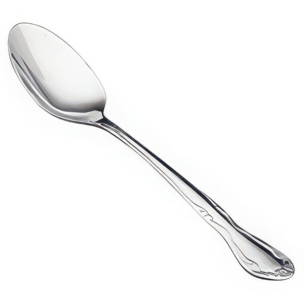 A Vollrath stainless steel teaspoon with a silver handle and spoon.