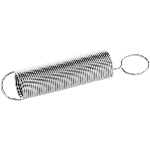 A Garde metal spring for cheese blockers with a hook on one end.