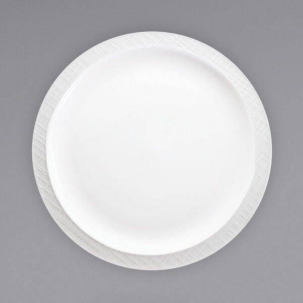 a white plate with a white border