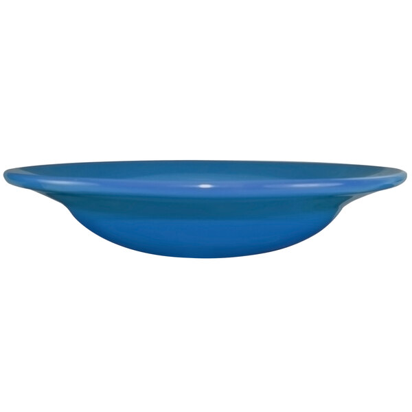 a blue bowl with a white background