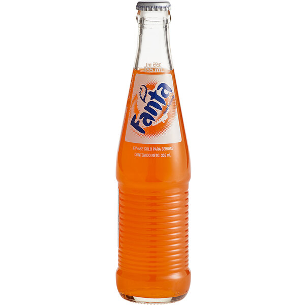 Mexican Fanta® Orange Glass Bottles - 24/Case