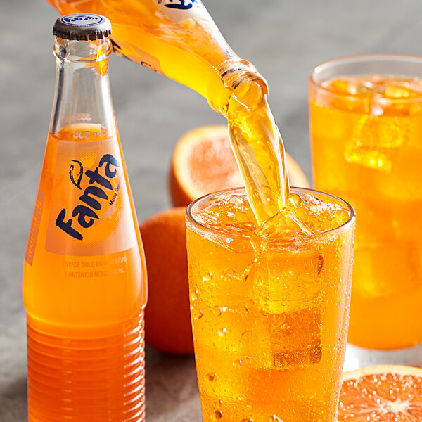 Mexican Fanta® Orange Glass Bottles 24 Case