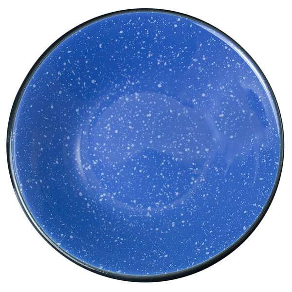 a blue background with white specks