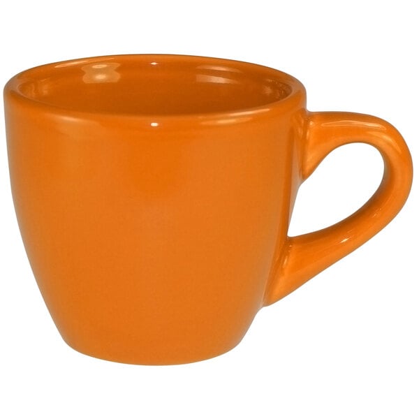 a close up of an orange bowl