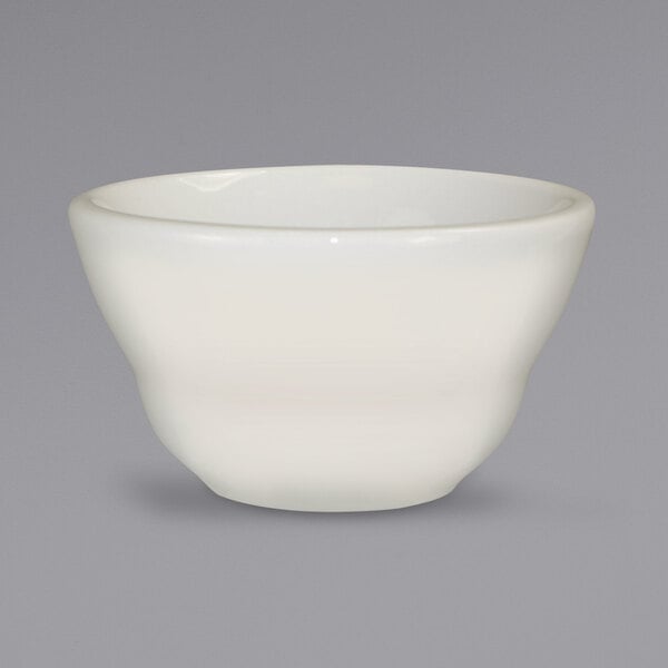 a close up of a white bowl