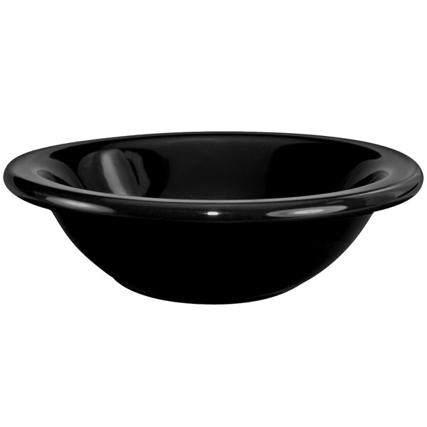 a black bowl with a white background