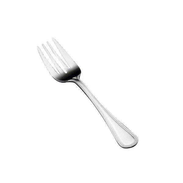 A close-up of a Vollrath stainless steel salad fork.