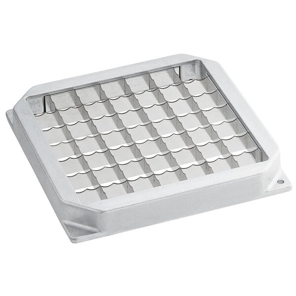 A square metal blade assembly with a square grid.