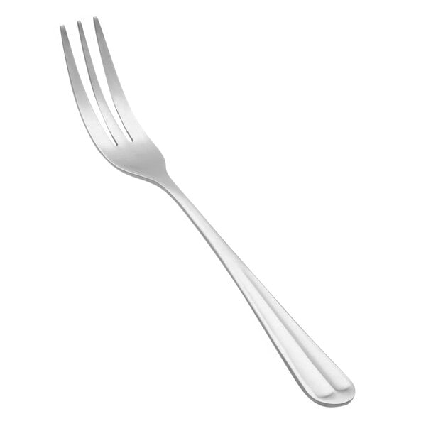 A Vollrath Queen Anne stainless steel salad fork with a silver handle.