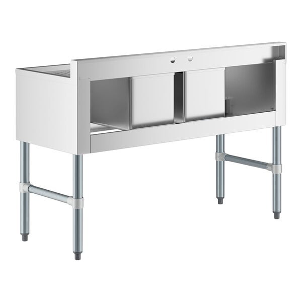 Regency 48" x 18 3/4" Two Bowl Underbar Sink with Two Drainboards