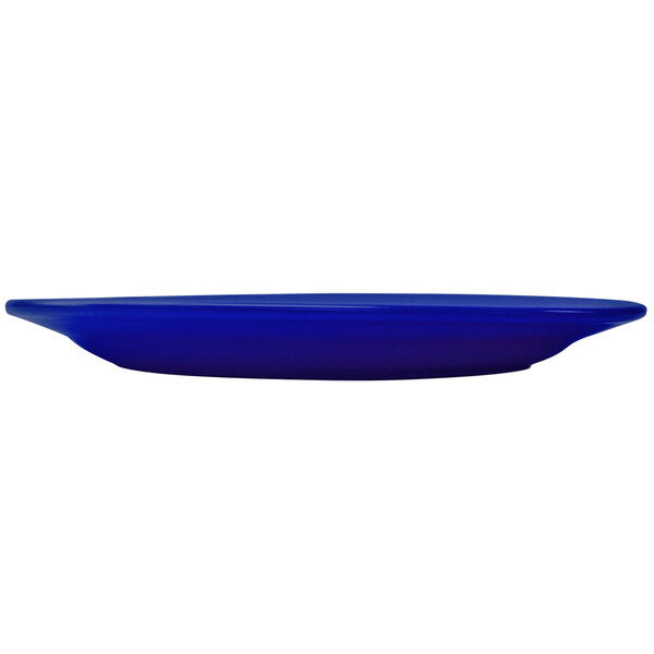 An International Tableware cobalt blue stoneware platter with a white background.
