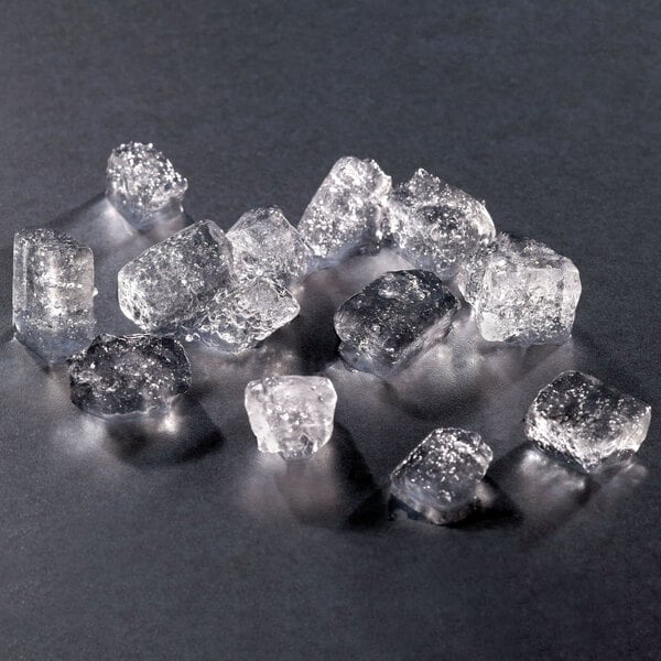 A group of clear cubelet ice from a Hoshizaki ice machine.