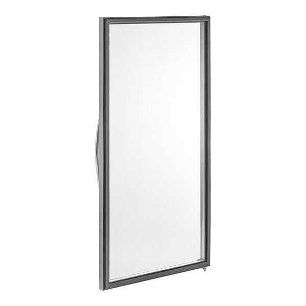 A rectangular mirror with a black frame.