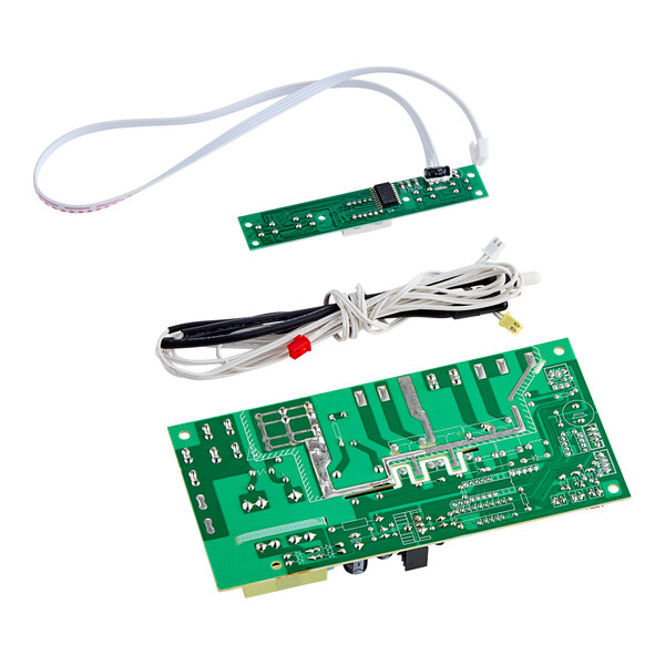 A green Avantco digital control board with wires.