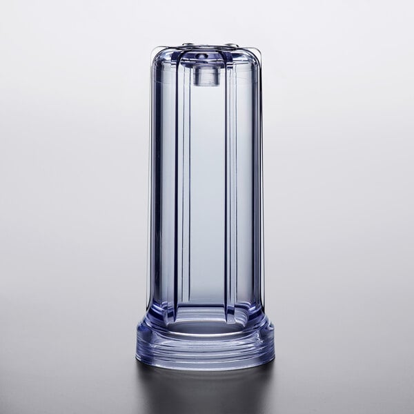 A clear plastic container with a clear base.