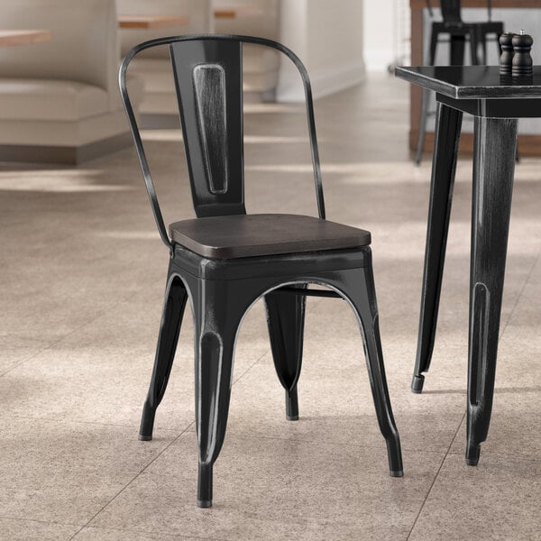 Lancaster Table & Seating Alloy Series Distressed Black Indoor