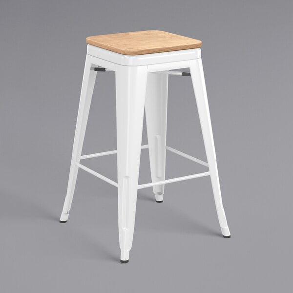 White discount tall stool