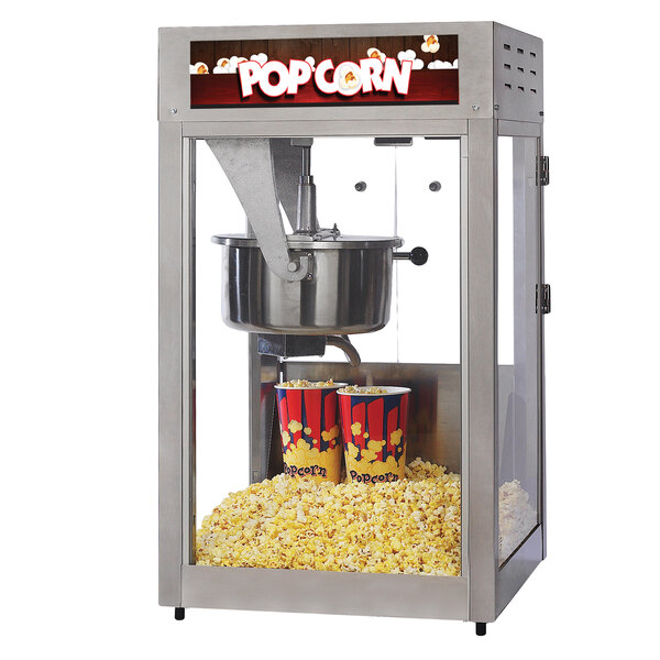 Nemco Gs1516 Global Solutions 16 Oz Black And Stainless Steel Popcorn Machine Popper 120v