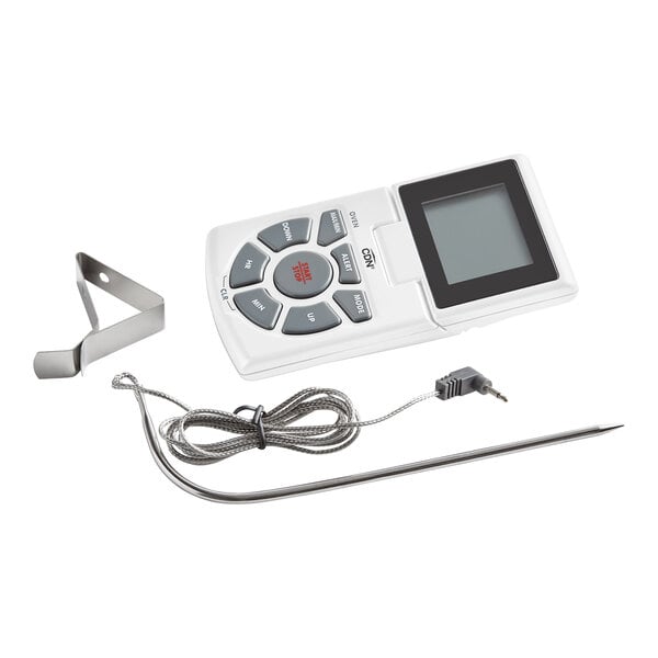 CDN DTTC-W 5 1/2" White Digital Cooking and Cooling Thermometer and 24 Hour Kitchen Timer with 36" Cord