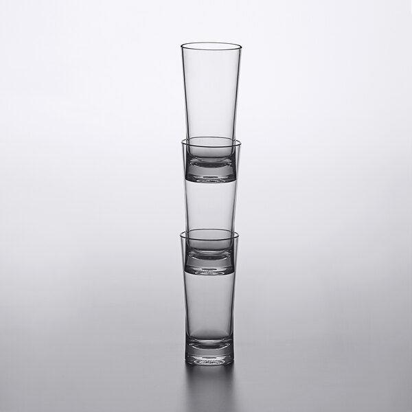 A stack of 3 Carlisle Alibi hi ball glasses.