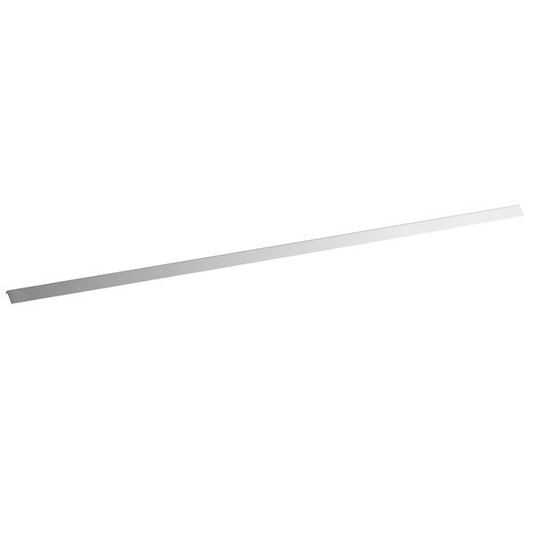A long thin stainless steel bar with white metal ends.