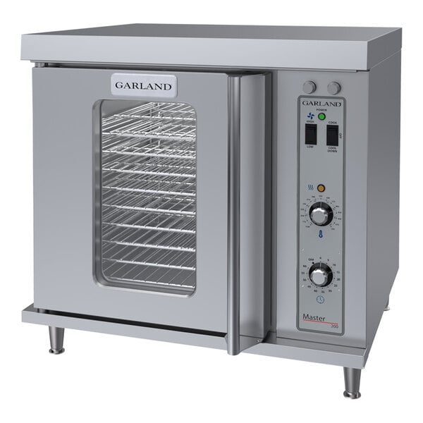 A large stainless steel Garland convection oven with a door.