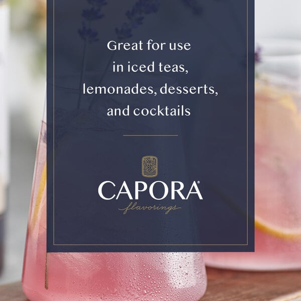 Graphic showing lavender lemonade with lemon, lavender, and suggested syrup uses.