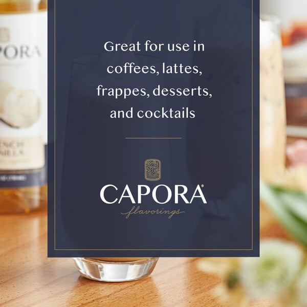 French vanilla drink with suggested uses for Capora French vanilla syrup.