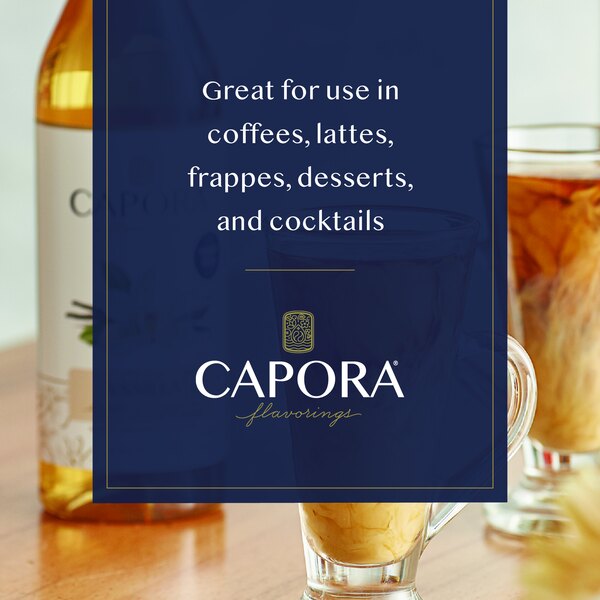 Graphic showing vanilla coffee drinks with cream and suggested syrup uses.