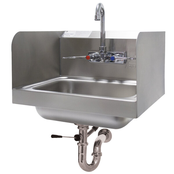 Advance Tabco 7 PS 40 Hand Sink With Splash Mounted Gooseneck Faucet